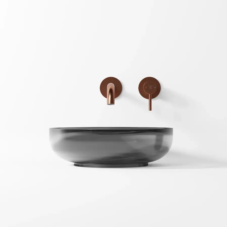 Steinberg 100 Wall-mounted single-lever washbasin mixer Brushed Copper