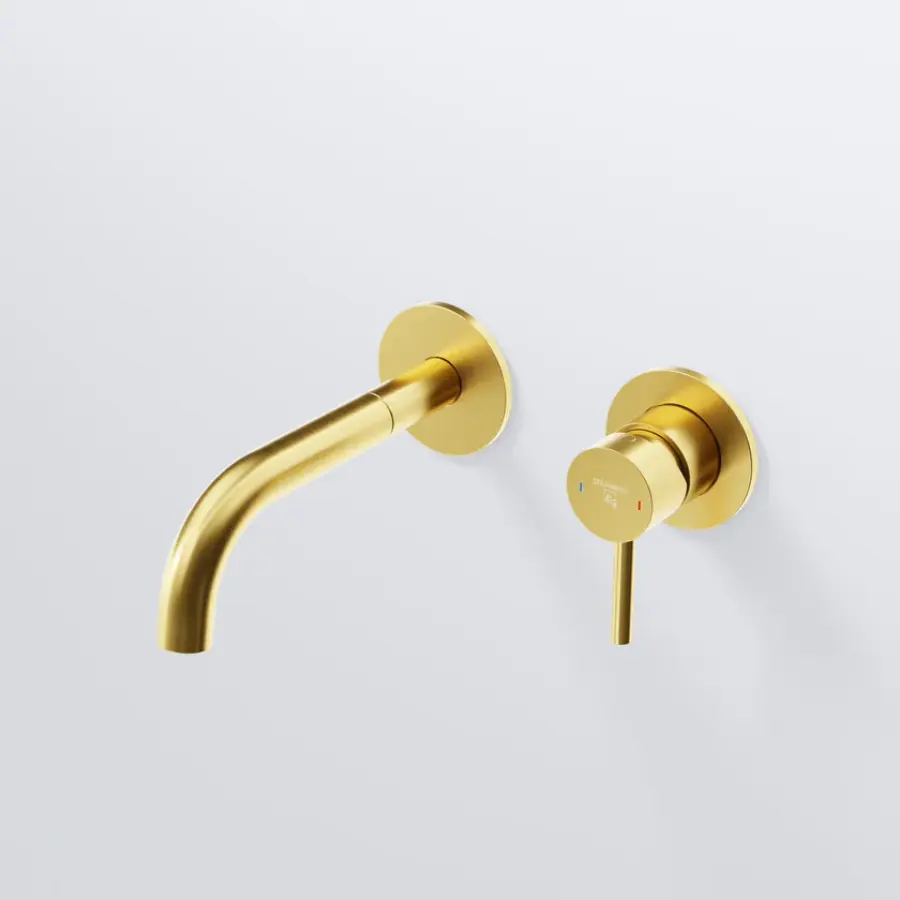 Steinberg 100 Wall-mounted single-lever washbasin mixer Brushed Gold
