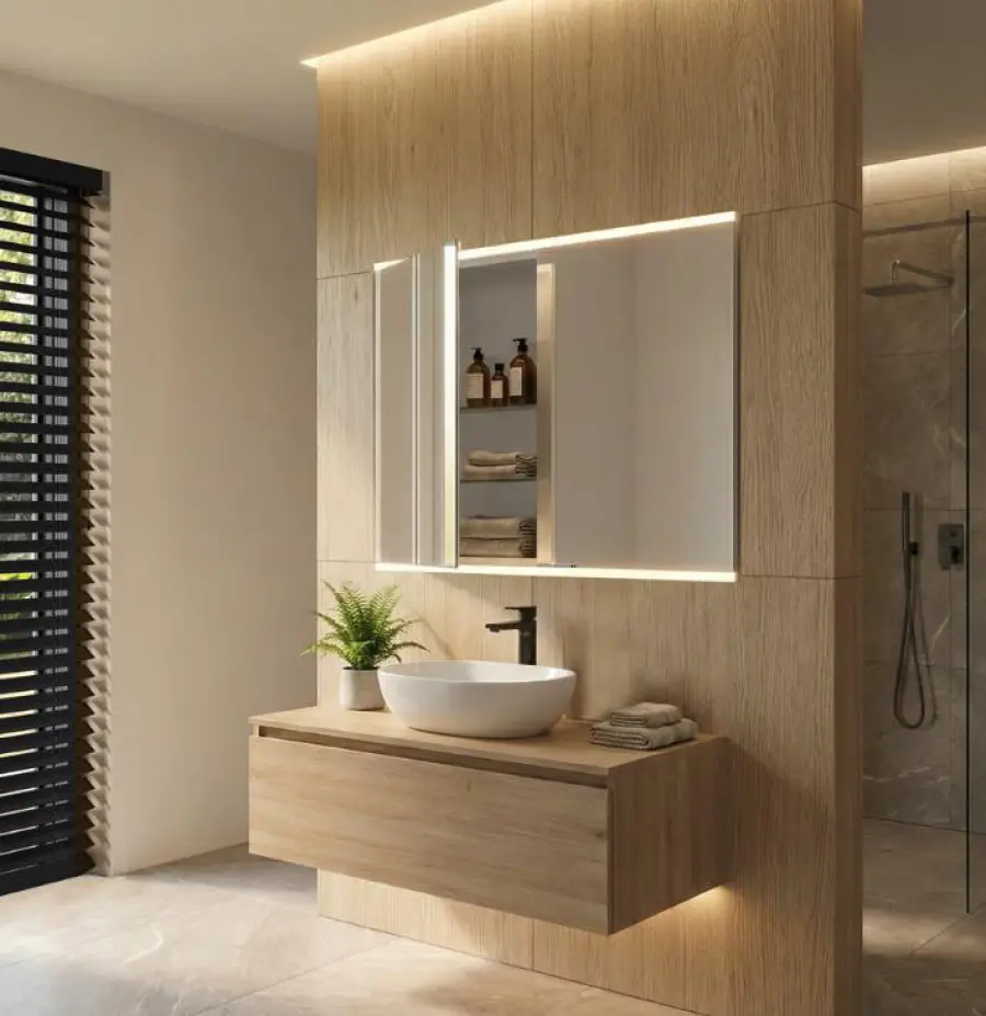 Illuminated mirror cabinet EMCO 800, 982mm (2 doors)