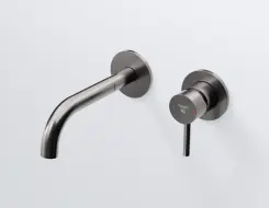 Steinberg 100 Wall-mounted single-lever washbasin mixer Brushed Gun Metal