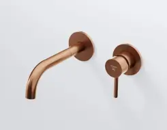 Steinberg 100 Wall-mounted single-lever washbasin mixer Brushed Copper