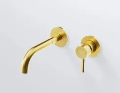 Steinberg 100 Wall-mounted single-lever washbasin mixer Brushed Gold