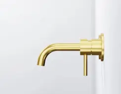 Steinberg 100 Wall-mounted single-lever washbasin mixer Brushed Gold