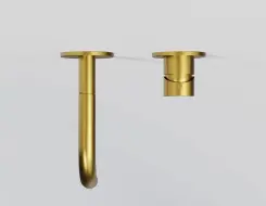 Steinberg 100 Wall-mounted single-lever washbasin mixer Brushed Gold