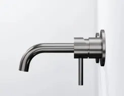 Steinberg 100 Wall-mounted single-lever washbasin mixer Brushed Gun Metal