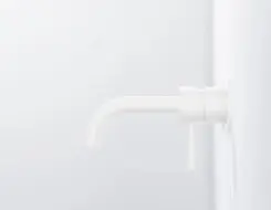 Steinberg 100 Wall-mounted single-lever washbasin mixer Matt White