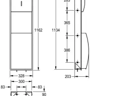 KWC STRATOS Paper towel/waste bin combination for recessed mounting STRX602E