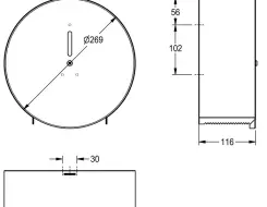 KWC Jumbo toilet roll holder CHRX669
