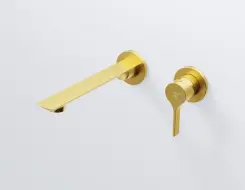 Steinberg 290 Wall-mounted single-lever basin mixer Brushed Gold