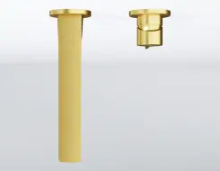 Steinberg 290 Wall-mounted single-lever basin mixer Brushed Gold
