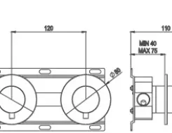 AMA RHEA Built-in thermostatic mixer in stainless steel