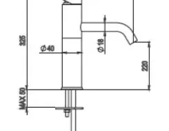 AMA RHEA Μπαταρία Νιπτήρος Stainless steel