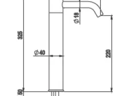 AMA RHEA Μπαταρία Νιπτήρος Stainless steel Ψηλή