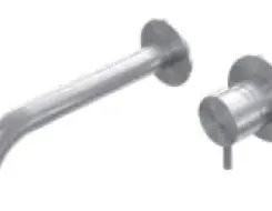 AMA RHEA Built-in mixer in stainless steel AISI 316L and wall-mounted spout.