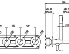 AMA RHEA Εντοιχισμένη Μπαταρία Λουτρού Stainless steel