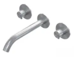 AMA RHEA Εντοιχισμένη Μπαταρία Νιπτήρος Stainless steel