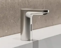 Schell CELIS E² Electronic wash basin tap only cold water Brushed Silver (Battery operation)
