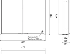 Illuminated mirror Εmco prime slim 800mm LED-lights ( 2 doors)