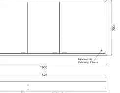Illuminated mirror Εmco prime slim 1600mm LED-lights ( 3 doors)