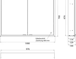 Illuminated mirror Εmco prime slim 1000mm LED-lights ( 2 doors)