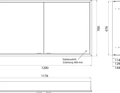 Illuminated mirror Εmco prime slim 1200mm LED-lights ( 2 doors)