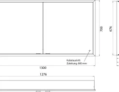 Illuminated mirror Εmco prime slim 1300mm LED-lights ( 2 doors)