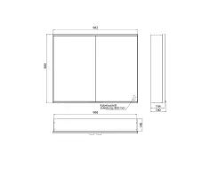 Illuminated mirror cabinet EMCO 800, 982mm (2 doors)