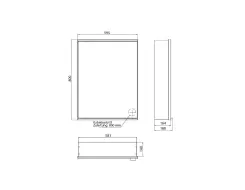 Illuminated mirror cabinet EMCO 800, 595mm ( 1 door)