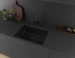 KWC Μπαταρία Κουζίνας BEVO E με αποσπώμενο ντουσάκι Industrial Black