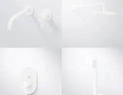 Complete shower and basin system ST 100 White Matt