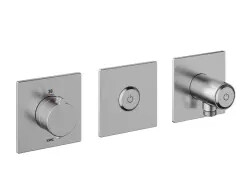 KWC Trim kit, with safety device DIN EN 1717 Thermostatic mixer Tub Brushed Steel