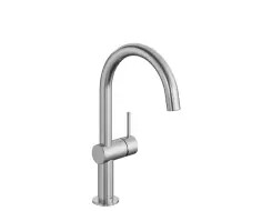 KWC ONO E Lever mixer Washbasin A160 Stainless Steel