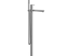 KWC ONO E Lever mixer Tub for freestanding tub Stainless Steel