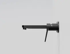 Series 340 wall-mounted washbasin single lever mixer (finished assembly set) Black Matt