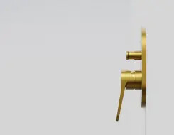 Series 340 final assembly set for single-lever bath/shower mixer with automatic diverter Brushed Gold
