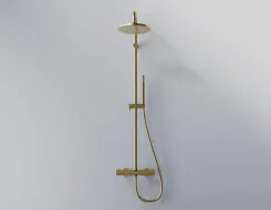 Steinberg Series 340 shower set complete with thermostatic fitting Brushed Gold