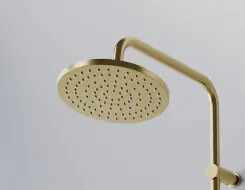 Steinberg Series 340 shower set complete with thermostatic fitting Brushed Gold