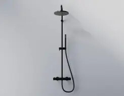 Steinberg Series 340 shower set complete with thermostatic fitting Matt Black