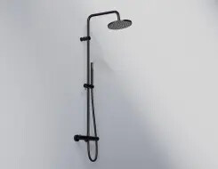 Steinberg Series 340 shower set complete with thermostatic fitting Matt Black