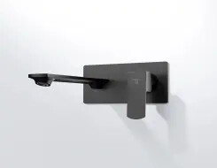Steinberg Series 342 Wall mounted single lever basin mixer (Finish set) Black Matt
