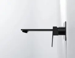 Steinberg Series 342 Wall mounted single lever basin mixer (Finish set) Black Matt