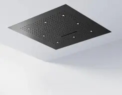 Κεφαλή Nτους Οροφής Sensual Rain 3 ροών με φωτισμό LED  80x80cm Black Matt