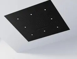 Κεφαλή Nτους Οροφής Sensual Rain 3 ροών με φωτισμό LED  80x80cm Black Matt