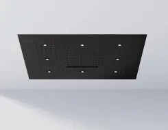 Κεφαλή Nτους Οροφής Sensual Rain 3 ροών με φωτισμό LED  80x80cm Black Matt