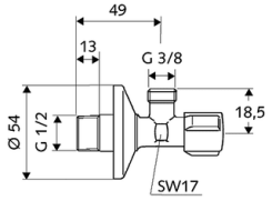 Γωνιακός Διακόπτης Schell 1/2 - 3/8