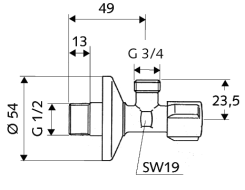 Γωνιακός Διακόπτης Schell 1/2 - 3/4