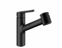 KWC Μπαταρία Κουζίνας LUNA E με αποσπώμενο ντουσάκι Black Matt