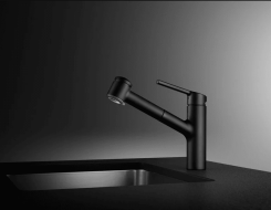 KWC Μπαταρία Κουζίνας LUNA E με αποσπώμενο ντουσάκι Black Matt