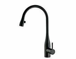 KWC Μπαταρία Κουζίνας EVE με αποσπώμενο ντουσάκι και φωτισμό LED Black chrome-plated