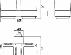 Emco loft Ποτηροθήκη τοίχου διπλή